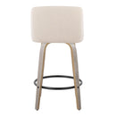 Toriano - Contemporary Fixed Height Counter Stool With Swivel & Round Footrest (Set of 2)