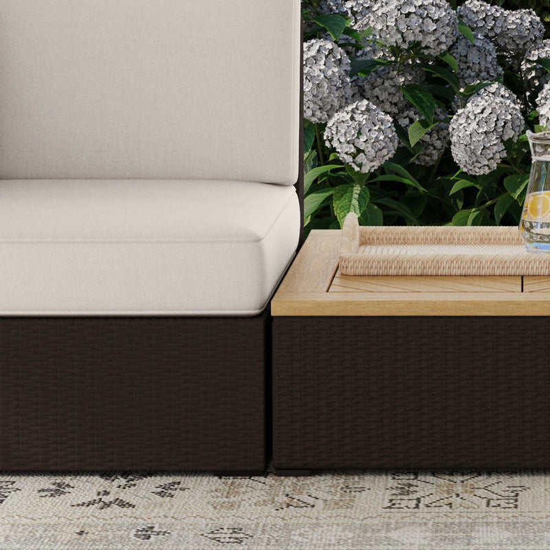 Palm Springs - Outdoor Sectional Side Chair - Brown, Dark - 32"