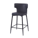 Modern Bar Stools With Upholstery And Metal Footrest (Set of 2)