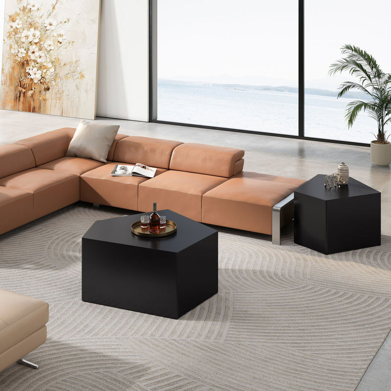 Irregular Pentagon Nesting Coffee Table Set