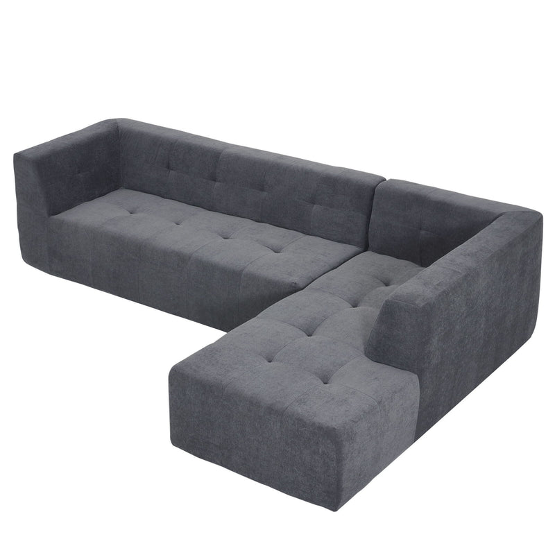 Modular Modular Combination Living Room Sofa Set, Modern Minimalist Sofa, Living Room Upholstered Sofa Bed, Bedroom, 2 Pieces Computer Free Combination, L-Shaped