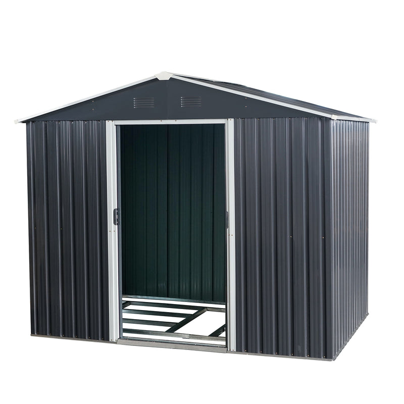 Outdoor Metal Storage Shed With Floor Base