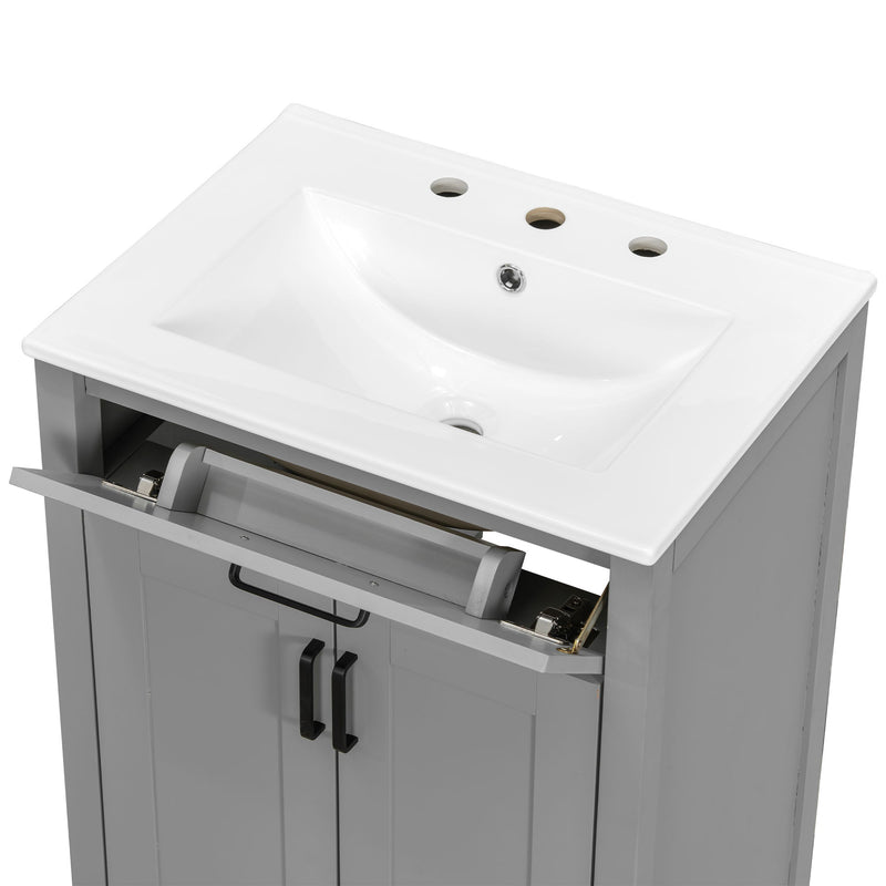 Bathroom Vanity Combo With Sink, Space Saving Design - Gray