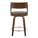 Cecina - Mid-Century Modern Fixed Height Counter Stool With Swivel And Round Footrest (Set of 2)