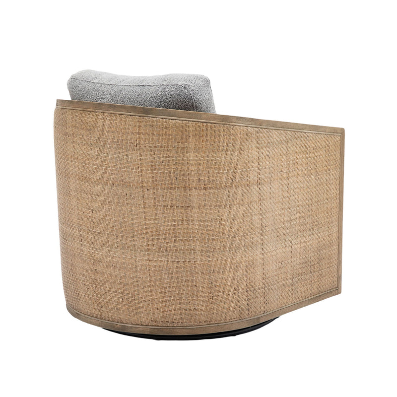 Barrel, Comfy Round Accent Sofa Chair With 360 Degree Swivel, Leisure Arm