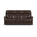 View - Power Reclining Sofa With Console, Power Headrest & Lumbar