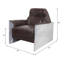 Brancaster - Accent Chair - Espresso Top Grain Leather & Aluminum - Atlantic Fine Furniture Inc