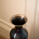 Modern Droplet Shaped Floor Vase Set, Glazed Metal Decorative Vases 3 Piece Home Decor - Aqua Blue