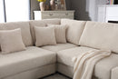 Oversized Modular Sectional Sofa Set,Corduroy Upholstered Deep Seat Comfy Sofa   Beige