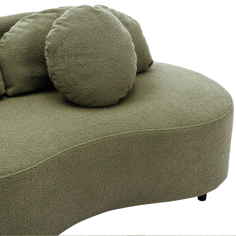 Modern Living Room Sofa Lamb Velvet Upholstered For Home
