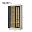 Rustic Style Display Cabinet With Glass Doors For Collectibles
