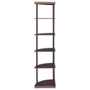 Bonwick - Wood 5-Shelf Corner Bookshelf - Cappuccino