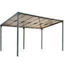 Outdoor Wall Mounted Gazebo With Sloped Roof Design, Uv Protection, And Durable Iron Frame - Gray