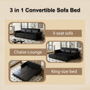 Pull Out Sofa Bed 3 In 1 Velvet Convertible Sleeper Sofa With Nailhead Trim & Rolled Arm, Multi Functional