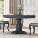 Rustic Extendable Dining Table With Pedestal Base - Gray