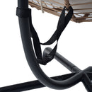 Sora - Outdoor Patio Wicker Hanging Chair With Stand - Beige / Brown