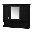 Wall Mounted Bathroom Medicine Wall Cabinet With Mirror & Open Shelves