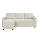 Convertible L Shaped Sofa Couch With Storage, Cup Holders, USB Ports