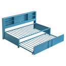 Industrial Metal Daybed With Trundle, Storage Shelves, USB Ports