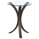 Edgar - Round Glass Top Accent Side Table - Cappuccino
