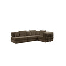 Modular L Shaped Floor Living Room Sofa Set With 6 Pillows