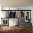 Monica - Wood Walk In Closet System With Modular Design Melamine - Rustic