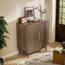 Sideboard Buffet Cabinet With Carved Doors And Adjustable Layer Board