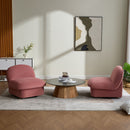 Pumpkin Shaped Swivel Accent Chair, 360 Degree Rotation For Living Room