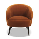 London - Mid-Century Modern Ruched Barrel Chair - Burnt Orange