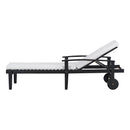 Jason - Black Chaise Lounge Adjustable Acacia Wood Outdoor Furniture
