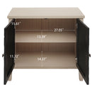 2 Door Carved Storage Cabinet With Adjustable Shelf, Accent Furniture