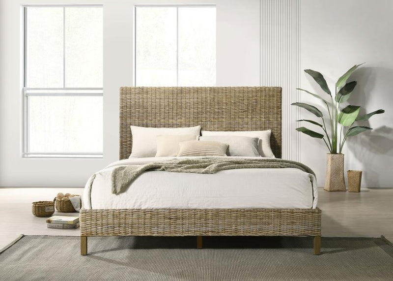 Zyla - Woven Rattan California King Panel Headboard - Kubu Gray
