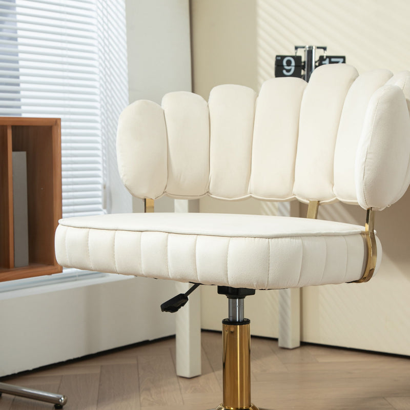 Modern Velvet Home Office Desk Chair With Adjustable Height And Swivel Wheels