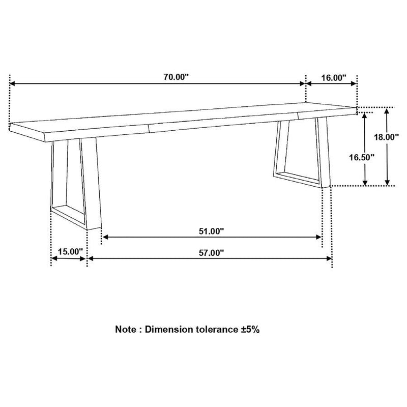 Ditman - Live Edge Dining Bench - Gray Sheesham And Black