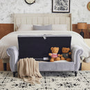 Luxurious Velvet Multifunctional Storage Ottoman Bench With Pillow