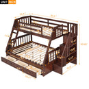 Bunk Bed With Drawers, Ladder And Storage Staircase