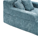 Chenille Interior Lazy Sofa Chaise Longue Armchair With 3 Pillows And Armrests
