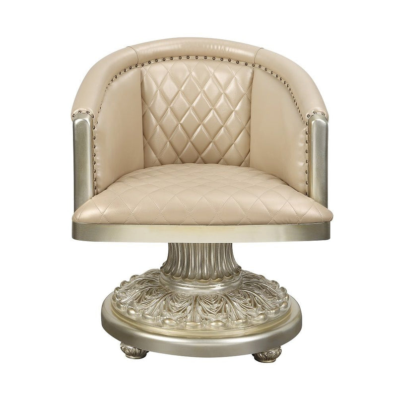 Sorina - Arm Chair - Synthetic Leather & Antique Gold