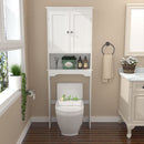 Over The Toilet Storage Cabinet, Bathroom Space Saver With Adjustable Shelf - White