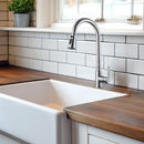 Stainless Steel High Arc Kitchen Faucet With Pull Down Sprayer - Brushed Nickel