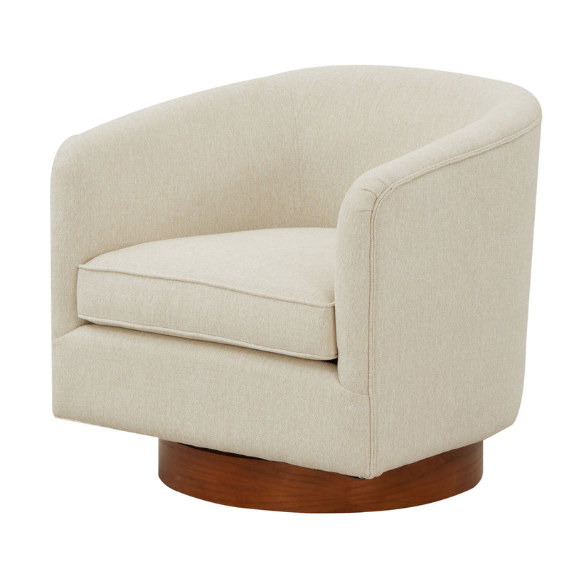 Miramar - Swivel Barrel Chair With Wooden Base