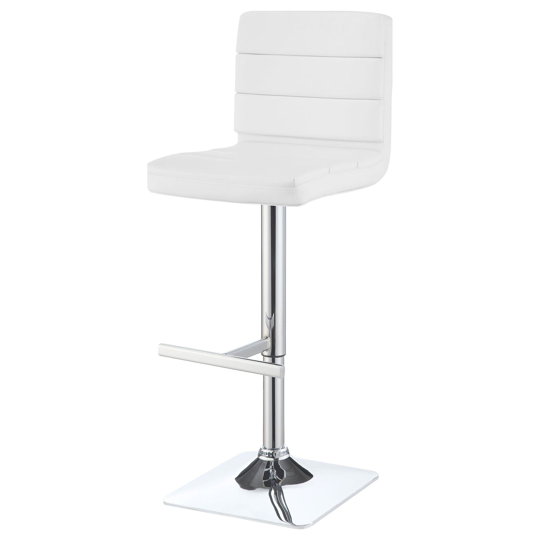 Bianca Upholstered Adjustable Bar Stool White (Set of 2) - Atlantic Fine Furniture Melbourne FL