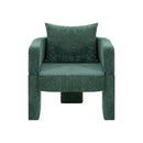 Modern 3 Leg Chenille Accent Chair With Ergonomic Arms & Removable Pillow