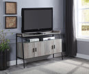 Samiya - TV Stand - Gray Oak & Black Finish - Atlantic Fine Furniture Inc