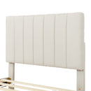 Twin Size Upholstered Platform Bed with Trundle and 3 Drawers, Linen Fabric, Beige