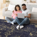 Maval - 6' X 9' Washable Area Rug - Black / Gold