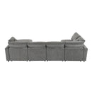Modern Modular Cloud Sofa Bed, 6 Seat Chenille Sectional Couch Set With Ottoman, Free Combination, Convertible U Shaped Sleeper Sofa For Living Room
