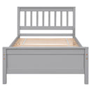 Twin Bed with Headboard and Footboard for Kids, Teens, Adults,with a Nightstand,Grey