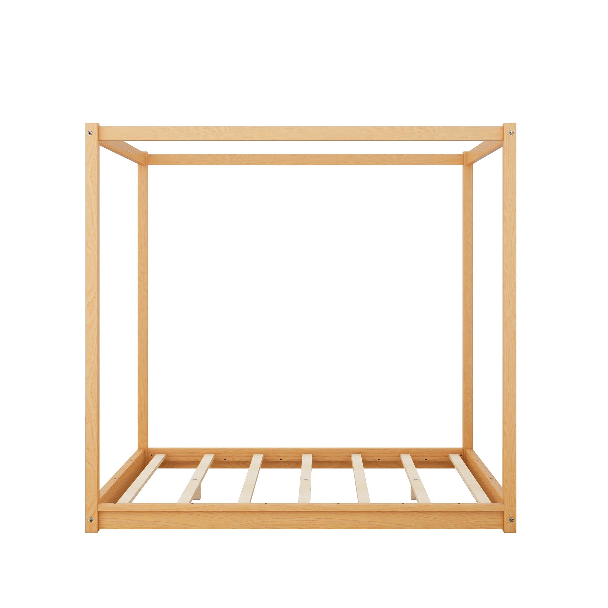 Queen Size Canopy Platform Bed with Support Legs,Natural - Atlantic Fine Furniture Melbourne FL
