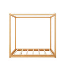 Queen Size Canopy Platform Bed with Support Legs,Natural